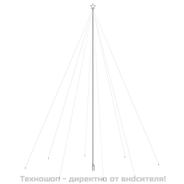 Светеща коледна елха закрито/открито 1300 LED студено бяла 8 м