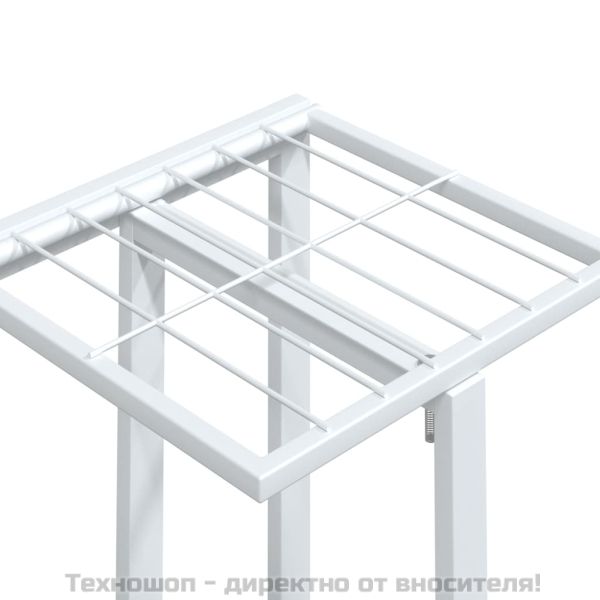 4-етажна стойка за цветя на колела, 44x23x80 см, бяла, желязо