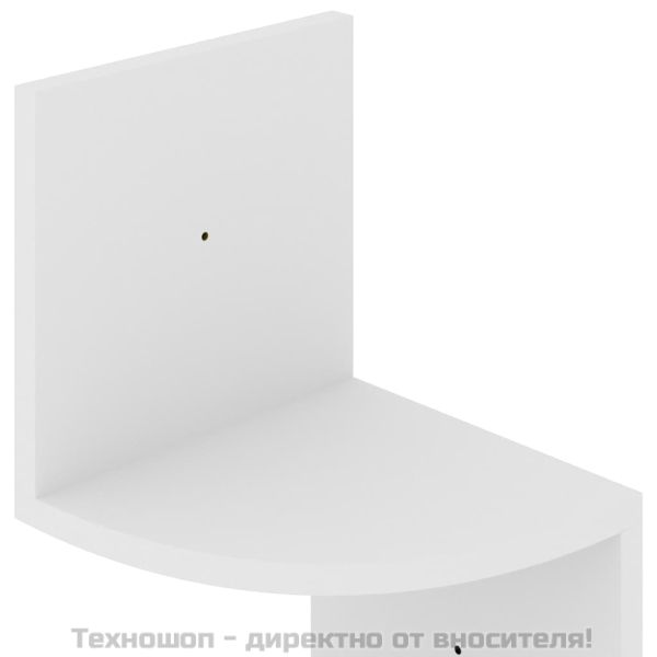 Стенен ъглов рафт, бял, 19x19x123 см, инженерно дърво