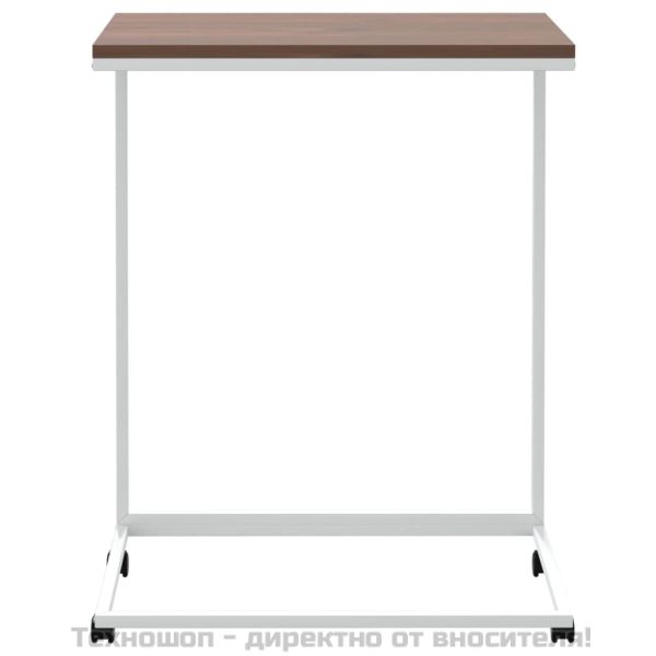 Помощна маса с колелца бяла 55x35x70 см инженерно дърво