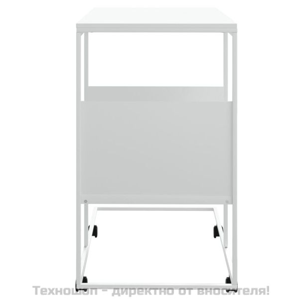 Помощна маса с колелца бяла 55x36x63,5 см инженерно дърво