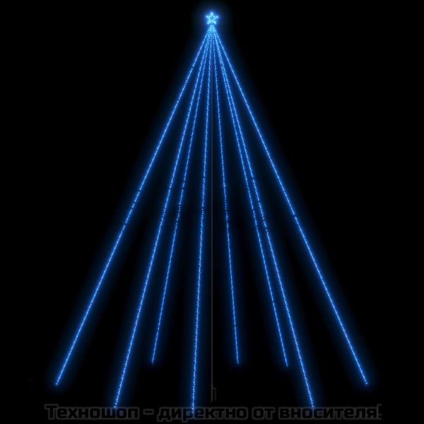 Светеща коледна елха за закрито и открито 1300 LED синя 8 м