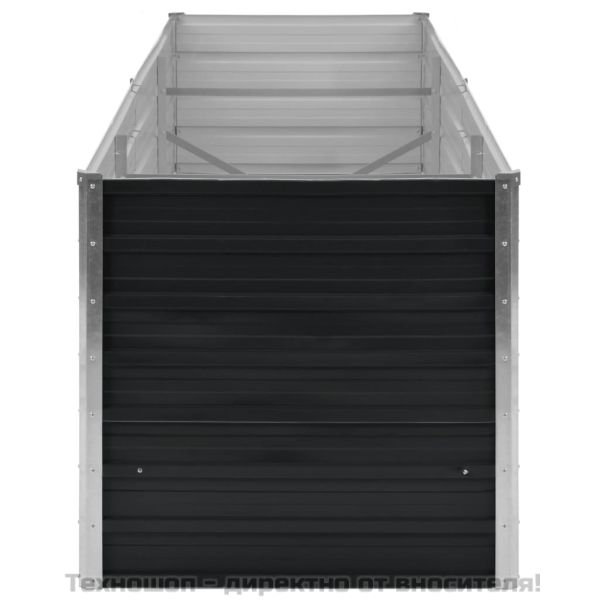 Градинска висока леха антрацит 240x80x77 см поцинкована стомана