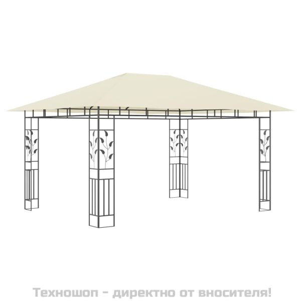 Шатра с мрежа против комари, 4x3x2,73 м, кремава, 180 г/м²