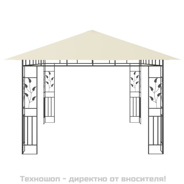 Шатра с мрежа против комари, 4x3x2,73 м, кремава, 180 г/м²