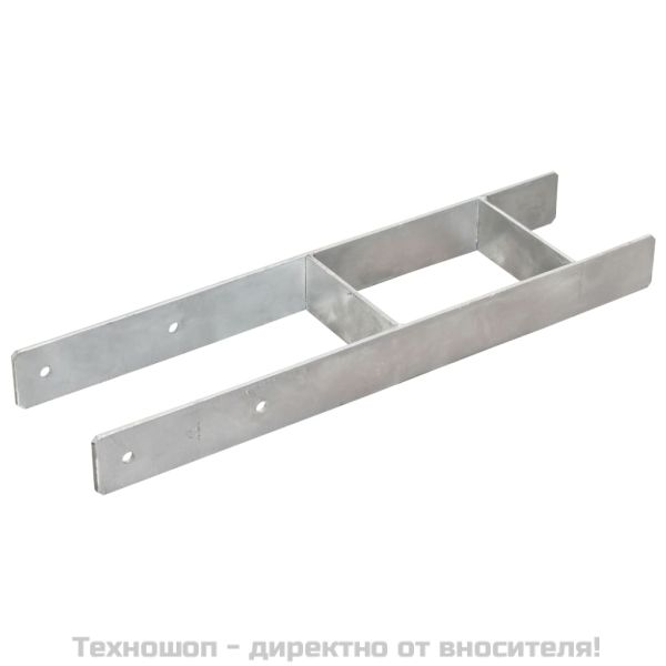 Оградни подпори 6 бр сребристи 14x6x60 см поцинкована стомана