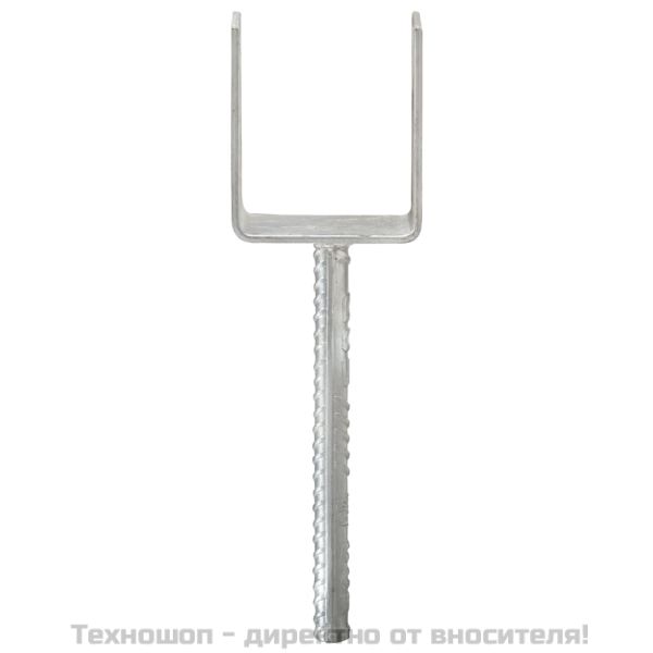 Оградни подпори 6 бр сребристи 8x6x30 см поцинкована стомана