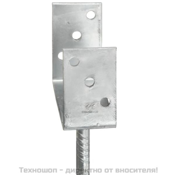 Оградни подпори 6 бр сребристи 8x6x30 см поцинкована стомана