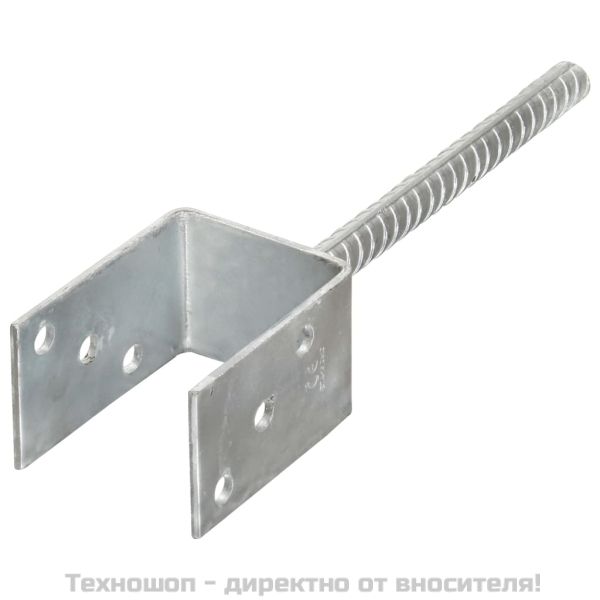 Оградни подпори 6 бр сребристи 7x6x30 см поцинкована стомана