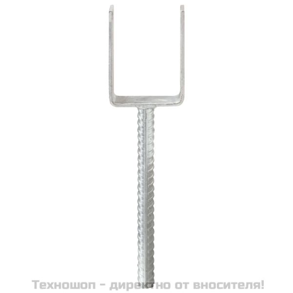 Оградни подпори 6 бр сребристи 7x6x30 см поцинкована стомана