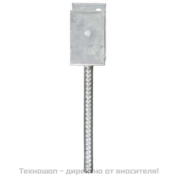 Оградни подпори 6 бр сребристи 7x6x30 см поцинкована стомана