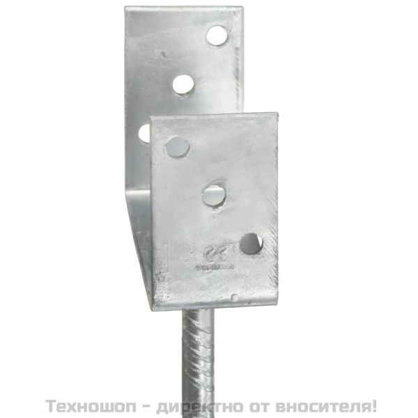 Оградни подпори 6 бр сребристи 7x6x30 см поцинкована стомана