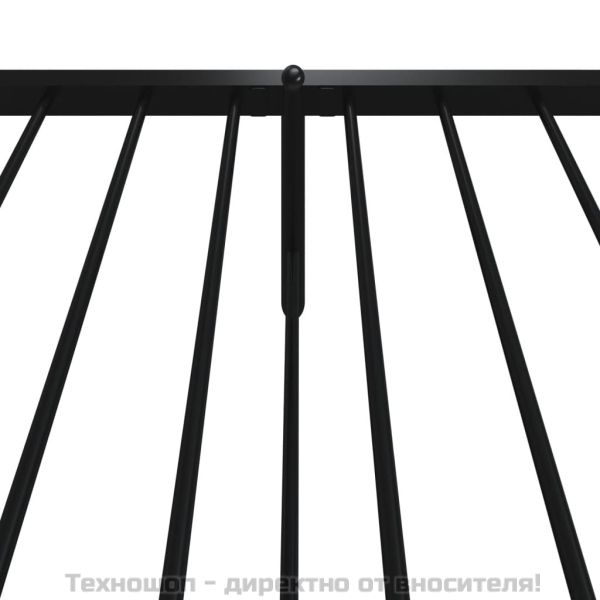 Метална рамка за легло с горна и долна табла, черна, 107x203 см