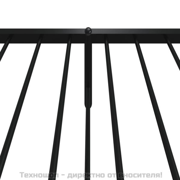 Метална рамка за легло с горна и долна табла, черна, 100x200 см