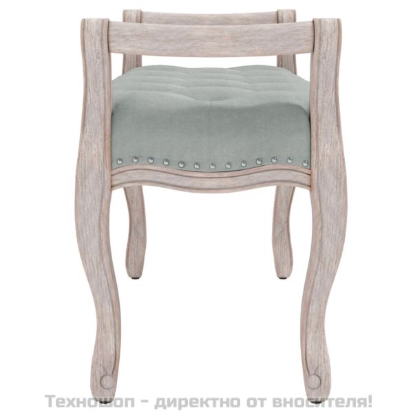 Пейка, светлосива, 110x45x60 см, кадифе