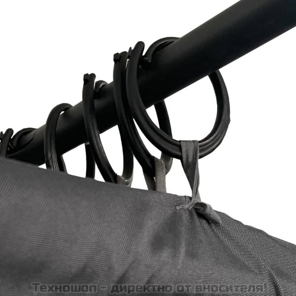 Двоен шезлонг със странични и горни завеси, антрацит