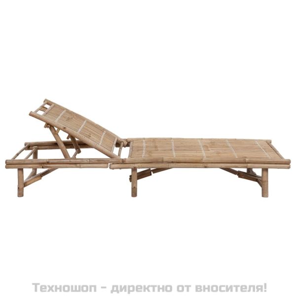 Градински шезлонг с шалте, бамбук