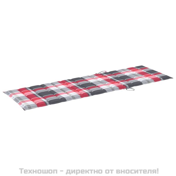 Сгъваем шезлонг с шалте, акациево дърво масив