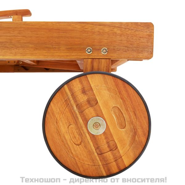 Шезлонги, 2 бр, с възглавници, акациево дърво масив