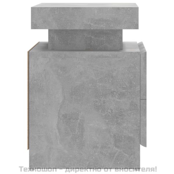 Нощно шкафче, бетонно сиво, 45x35x52 см, инженерно дърво