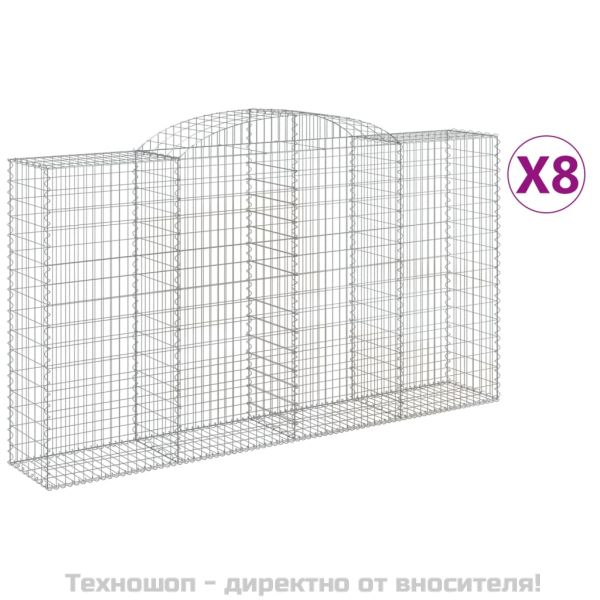 Габионни кошници арка 8 бр 300x50x160/180 см поцинковано желязо