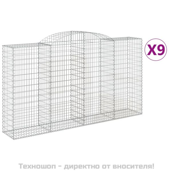 Габионни кошници арка 9 бр 300x50x160/180 см поцинковано желязо