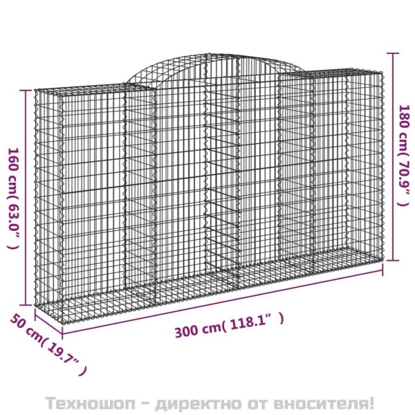Габионни кошници арка 10 бр 300x50x160/180см поцинковано желязо