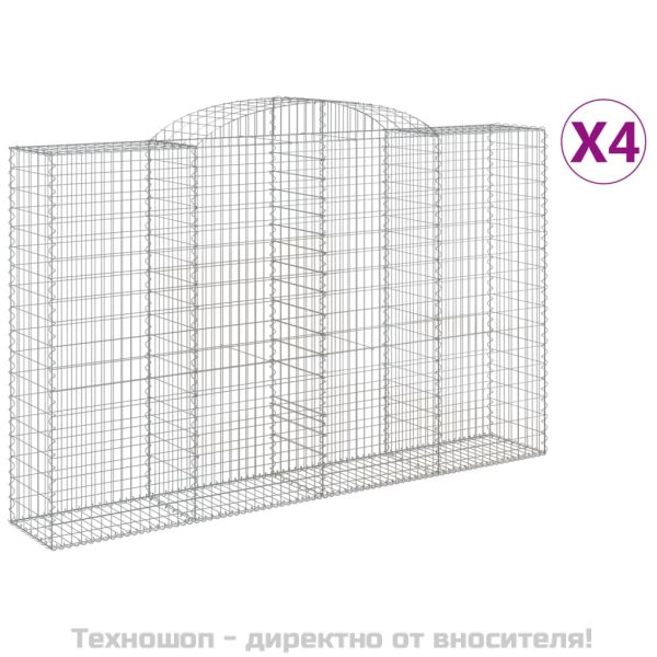 Габионни кошници арка 4 бр 300x50x180/200 см поцинковано желязо