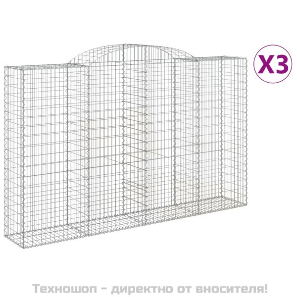 Габионни кошници арка 3 бр 300x50x180/200 см поцинковано желязо