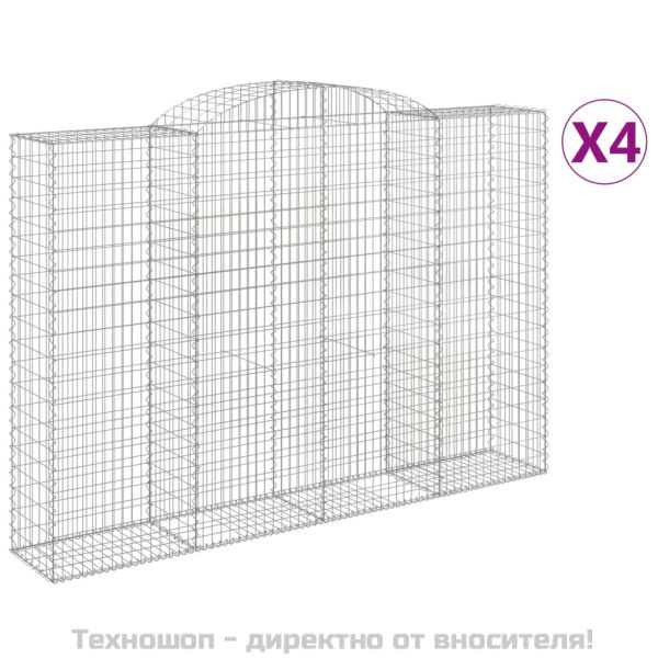 Габионни кошници арка 4 бр 300x50x200/220 см поцинковано желязо
