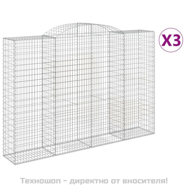 Габионни кошници арка 3 бр 300x50x200/220 см поцинковано желязо