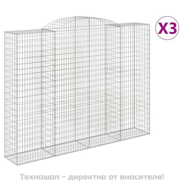 Габионни кошници арка 3 бр 300x50x220/240 см поцинковано желязо