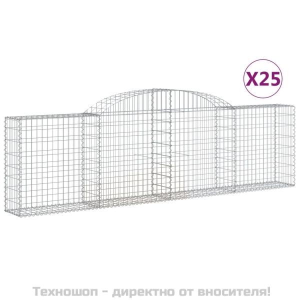 Габионни кошници арка 25 бр 300x30x80/100 см поцинковано желязо