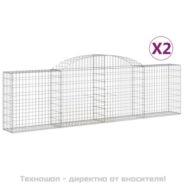 Габионни кошници арка 2 бр 300x30x80/100 см поцинковано желязо