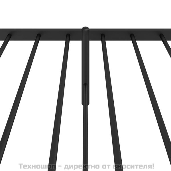 Метална рамка за легло с горна табла, черна, 100x190 см