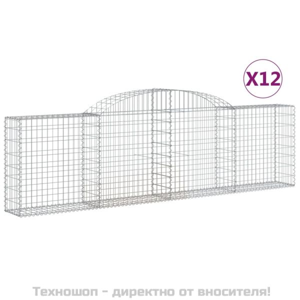 Габионни кошници арка 12 бр 300x30x80/100 см поцинковано желязо