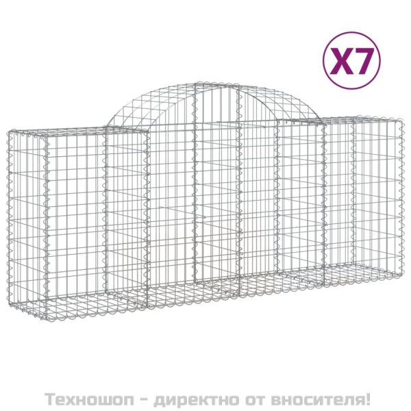 Габионни кошници арка 7 бр 200x50x80/100 см поцинковано желязо