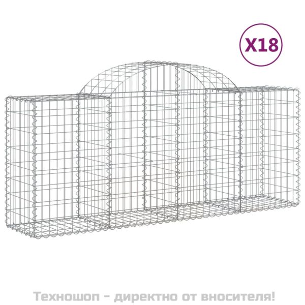 Габионни кошници арка 18 бр 200x50x80/100 см поцинковано желязо