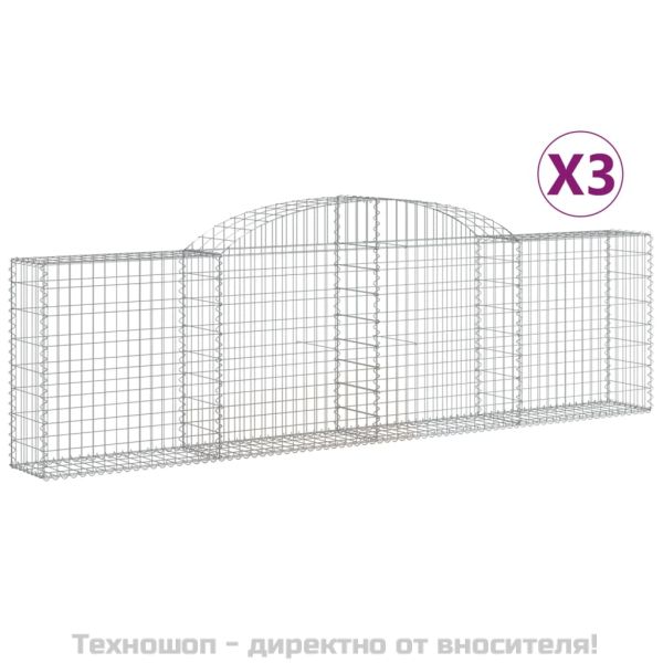Габионни кошници арка 3 бр 300x30x80/100 см поцинковано желязо
