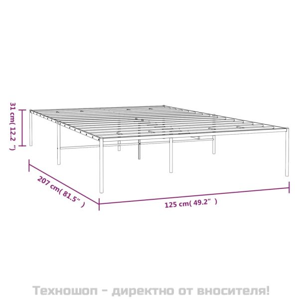 Метална рамка за легло, черна, 120x200 см