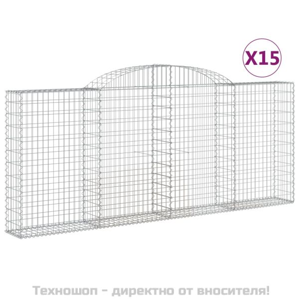 Габионни кошници арка 15 бр 300x30x120/140см поцинковано желязо