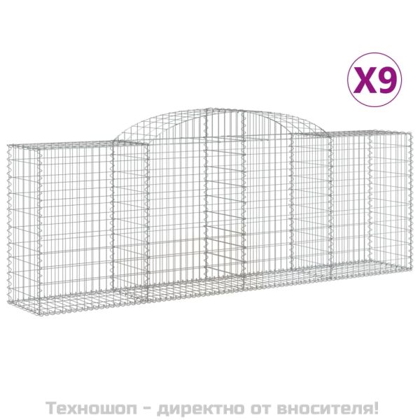 Габионни кошници арка 9 бр 300x50x100/120 см поцинковано желязо
