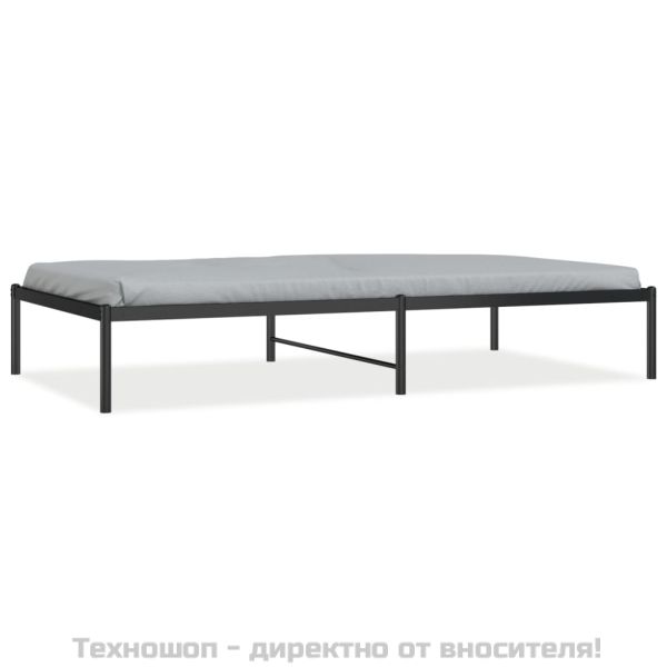Метална рамка за легло, черна, 100x190 см