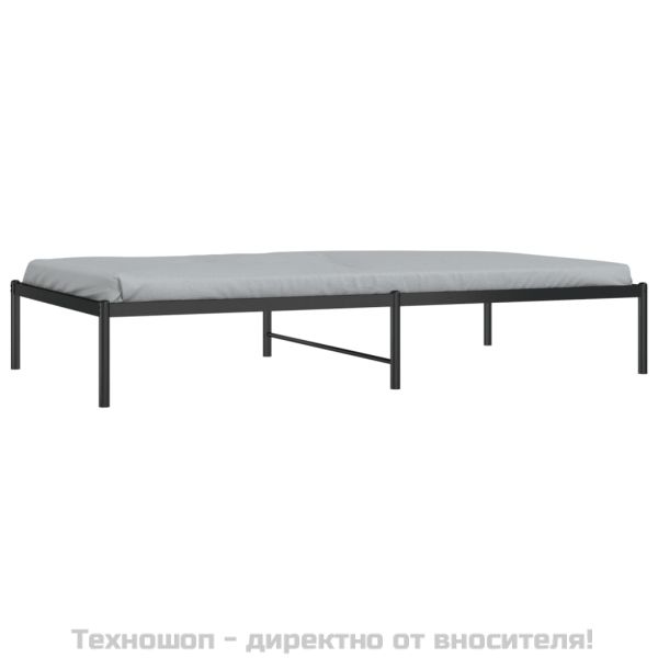 Метална рамка за легло, черна, 100x190 см