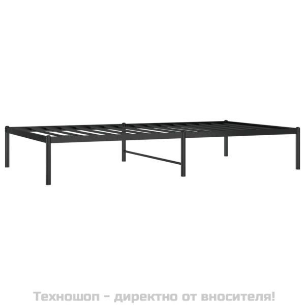 Метална рамка за легло, черна, 100x190 см