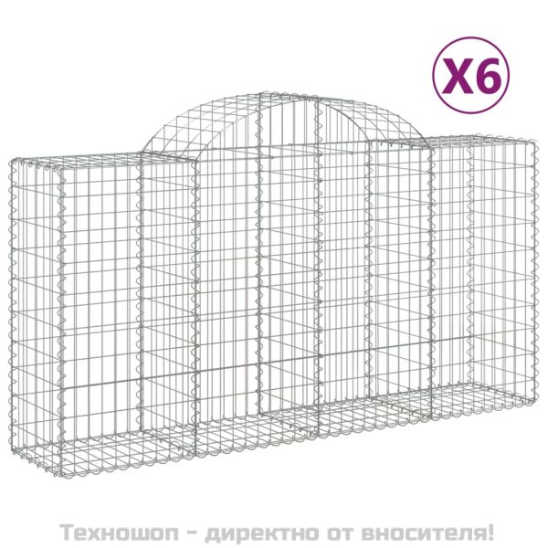 Габионни кошници арка 6 бр 200x50x100/120 см поцинковано желязо