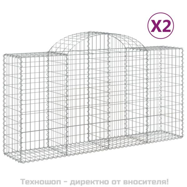 Габионни кошници арка 2 бр 200x50x100/120 см поцинковано желязо