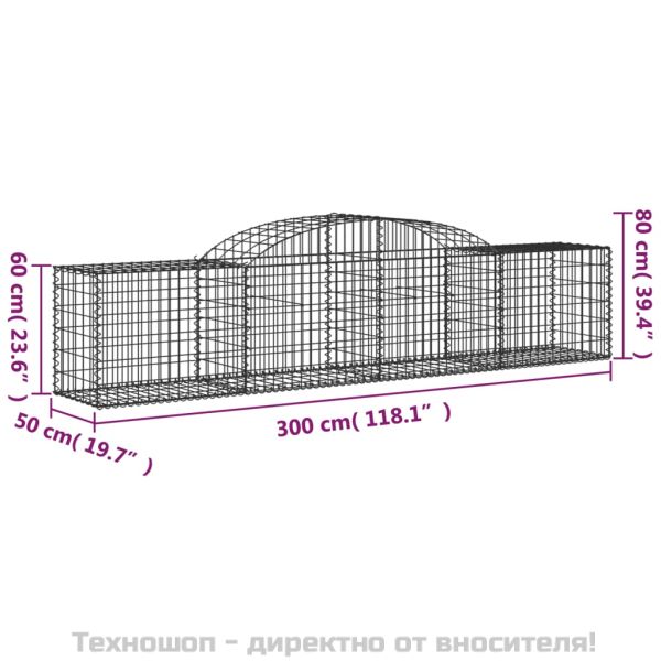 Габионни кошници арка 13 бр 300x50x60/80 см поцинковано желязо