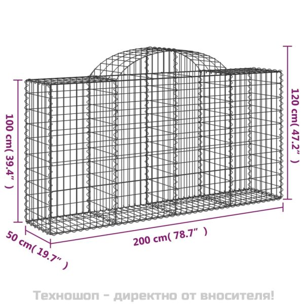 Габионни кошници арка 18 бр 200x50x100/120см поцинковано желязо