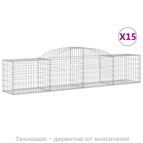 Габионни кошници арка 15 бр 300x50x60/80 см поцинковано желязо